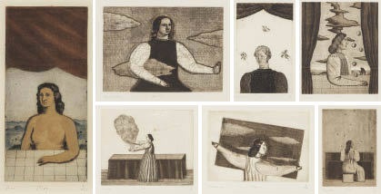 7 MUSIC portfolio of 7 7つの音楽（7枚1組版画集） by Toshio Arimoto